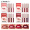 LANGMANNI Новый набор из 16 блесков для губ Matte Fog Lush, четыре коробки из четырех коробок блесков для губ
