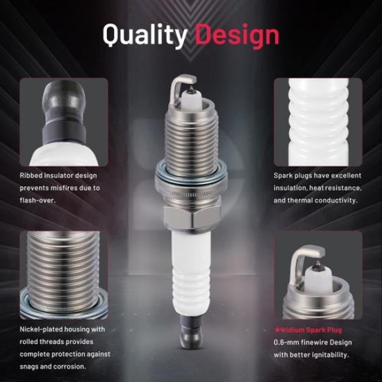 Комплект из 4 иридиевых свечей зажигания 7558 для Saturn 2008 Astra