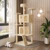 Compact Multi-Cat Tree: Climbing Frame, Bed, Scratching Post, and Jumping Platform for Small Spaces.