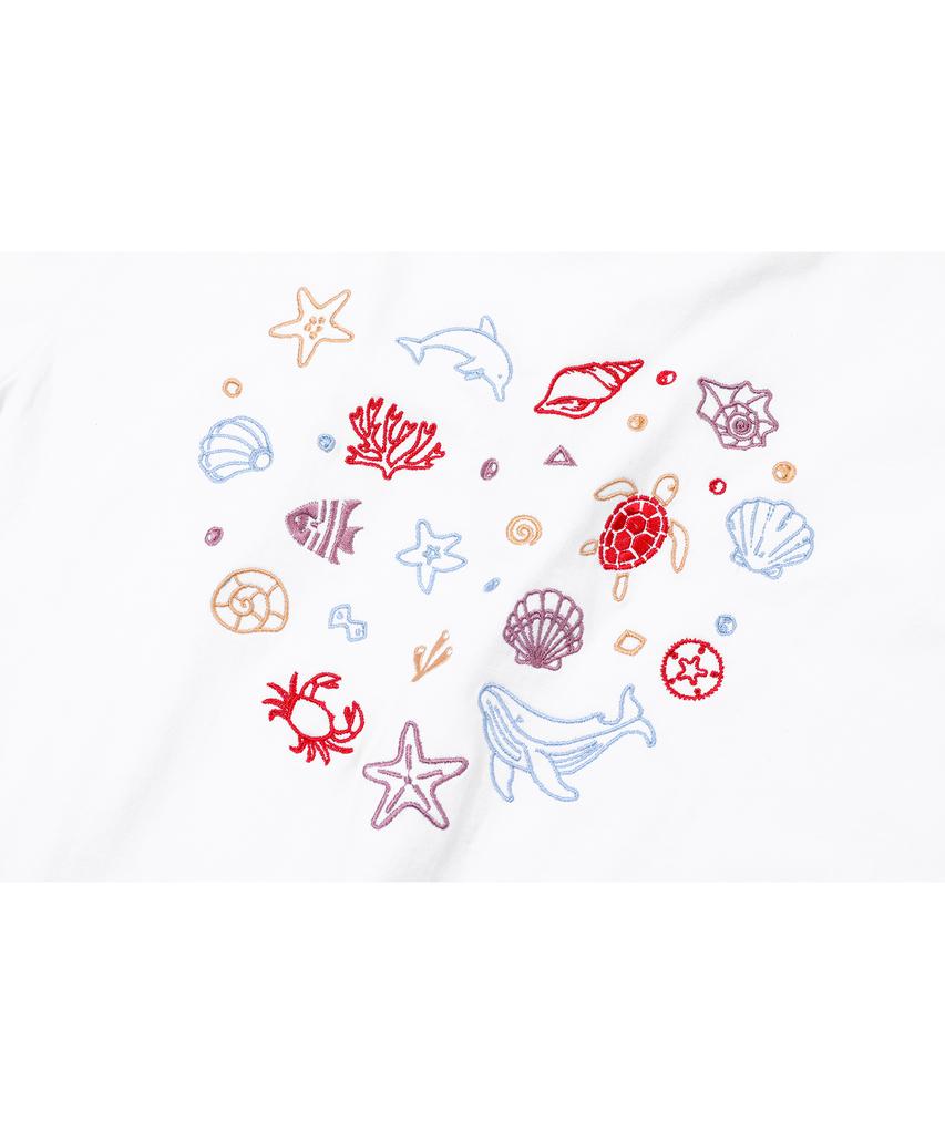 CPGN STUDIO Ocean Love Crop Short Sleeve Tee White