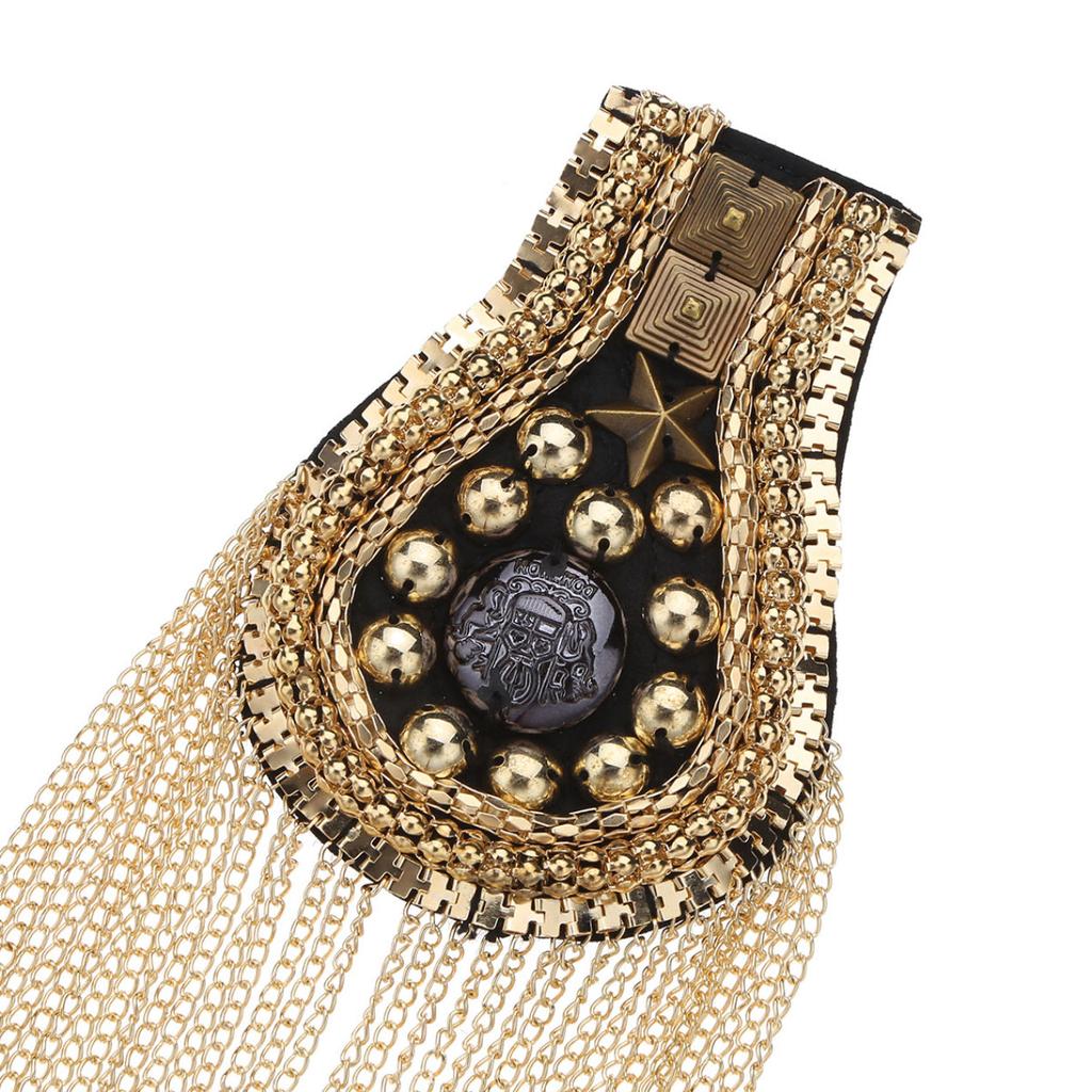 2 шт., погоны на плечо, цепочка с кисточками, эполеты в стиле панк, погоны, значок, аксессуары для униформы