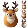 Felt Reindeer Figurine Handmade Elk Christmas Decoration Cute Small Wool Felt Crafts for Winter Holiday Tiered Tray Home Table Decor