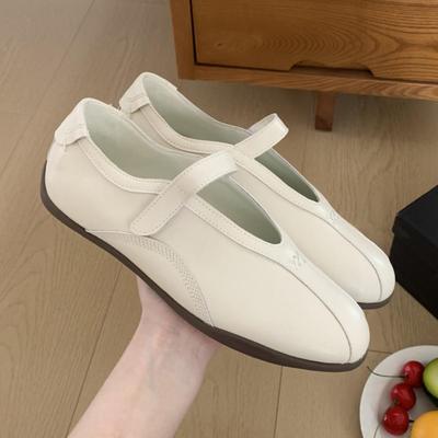 Балетки на липучках 2025: Универсальные женские туфли кэжуал на мягкой подошве с одним ремешком