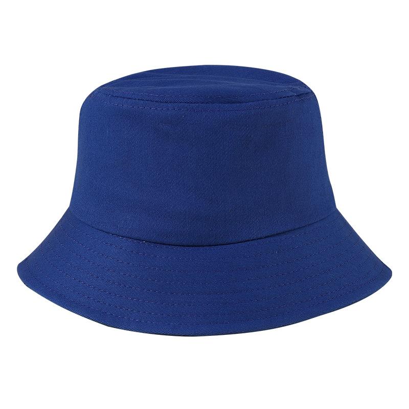 Custom Adult Cotton Bucket Hat Sublimated and Embroidered Wide Brim Round Hat for Summer Outdoor Use Solid Casual Style