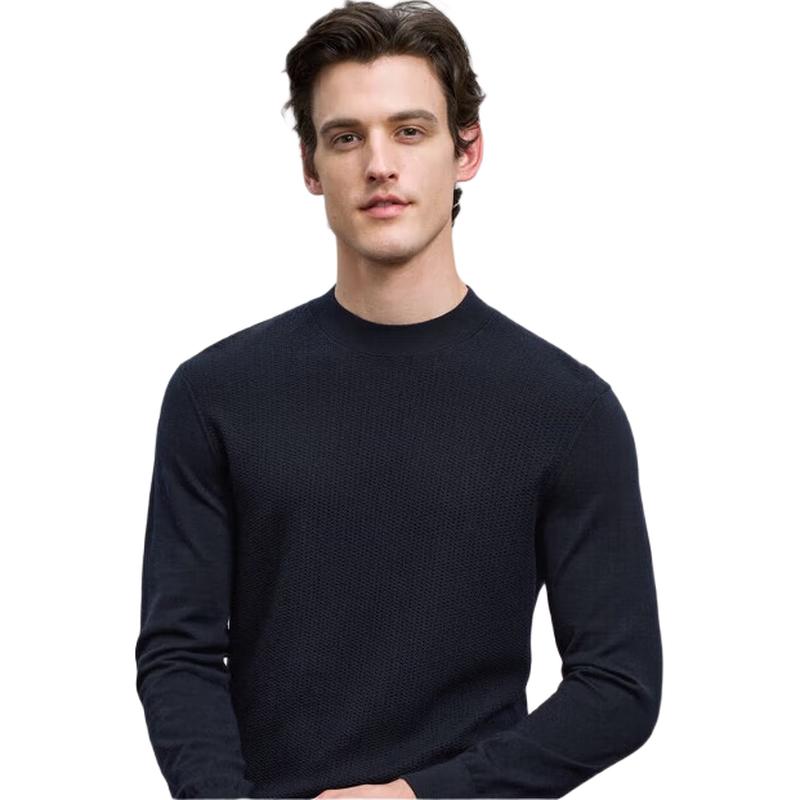 EMZ Erdos Men's Wool & Cashmere Blend Round Neck Sweater
