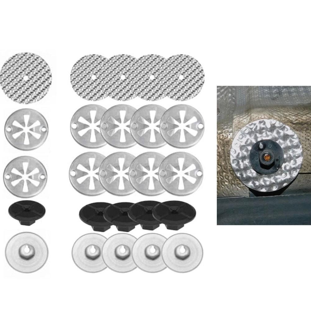 25 Piece Heat Shield Repair Kit for Car with 30mm Washers and Repair Plates