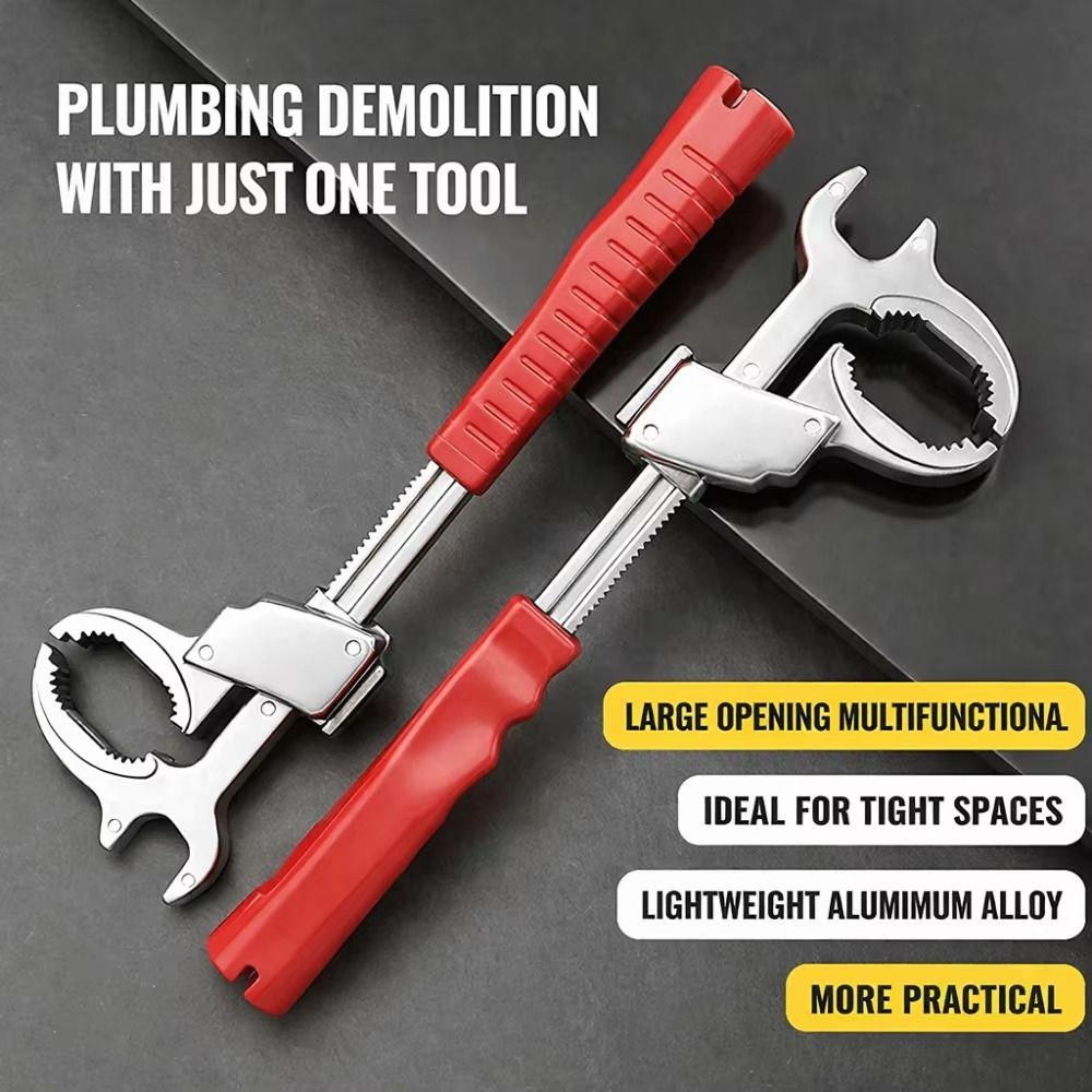 Large Opening Bathroom Spanner Aluminum Zinc Zinc Alloy Plumbing Wrench Faucet Wrench  Sink Installation