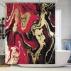 Роскошная красная мраморная шторка для душа Элегантный золотой и черный принт Водонепроницаемый домашний декор Аксессуары для ванной комнаты Размер настраиваемый для