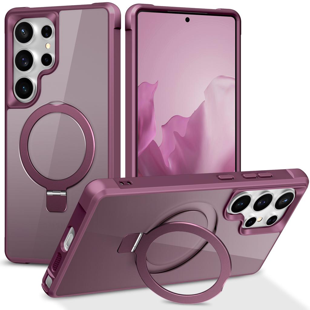 case for Samsung S26 S25 S24 ultra Magnetic protective case With Holder tough shell WIth Kickstand Anti-Fingerprint Anti-Scratch