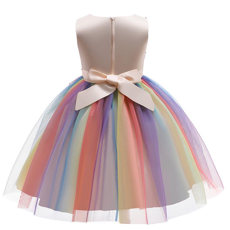 Платье принцессы без рукавов для девочек, платье из тюля с цветочной вышивкой и пайетками для детей 3-10 лет