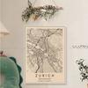 Дублин Париж Лондон Нью-Йорк Пользовательская карта города Классические постеры фильмов Наклейка из крафт-бумаги Домашний бар Кафе Декор для стен комнаты