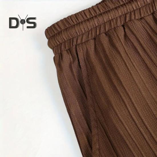 2 шт./комплект мужской повседневный наряд однобортная рубашка с лацканами короткий рукав эластичный пояс длинные брюки комплект однотонный наряд