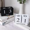 1Pcs Cute Vintage Desktop Wooden Letters Calendar Cube Block Home Decoration Accessories Prop Letter Wooden Calendar