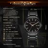 Мужские часы лучший бренд класса люкс с календарем кварцевые модные деловые полностью черные водонепроницаемые часы Relogio Masculino