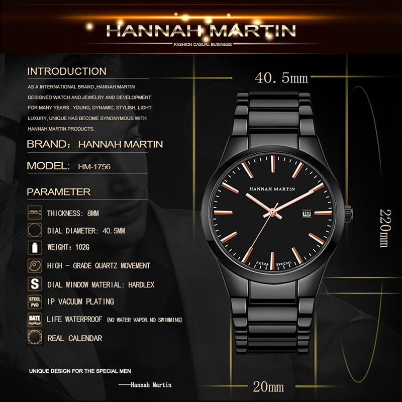 Мужские часы лучший бренд класса люкс с календарем кварцевые модные деловые полностью черные водонепроницаемые часы Relogio Masculino