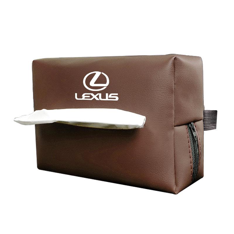 QDDY3 PU Leather Car Tissue Box Facial Tissue Storage Bag For Lexus FSPORT LBX NX RX 350h 450h ES UX 300e GS IS LS LX CT LC RC GX460