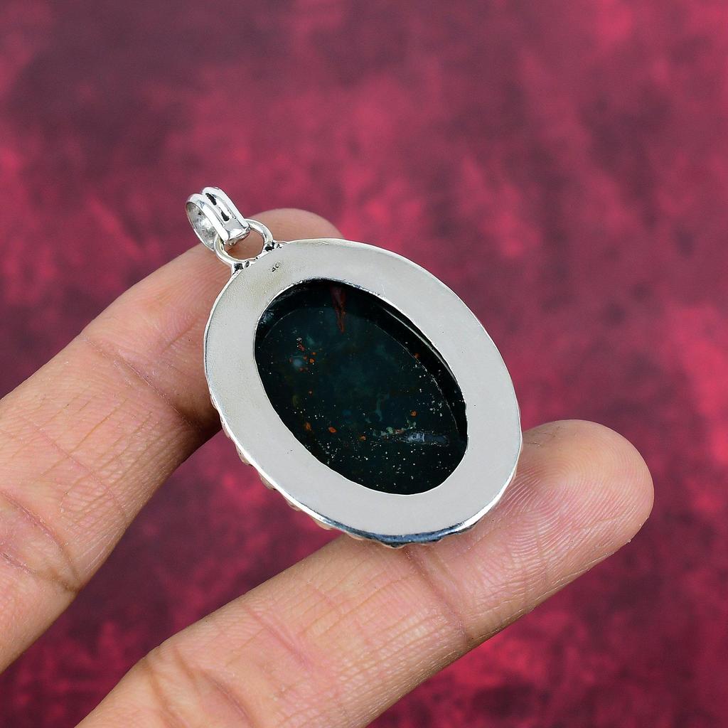 Bloodstone 925 Solid Sterling Silver Pendant Handmade Gemstone Jewelry, Gifts For Wife Brand New Pendant