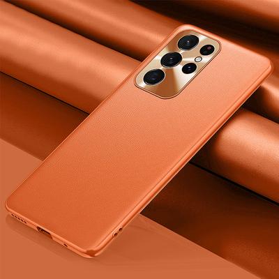 Роскошный оранжевый кожаный чехол для Samsung Galaxy S23 Ultra, мягкий силиконовый чехол для Samsung Galaxy S23 Plus Ultra, защитный чехол для камеры