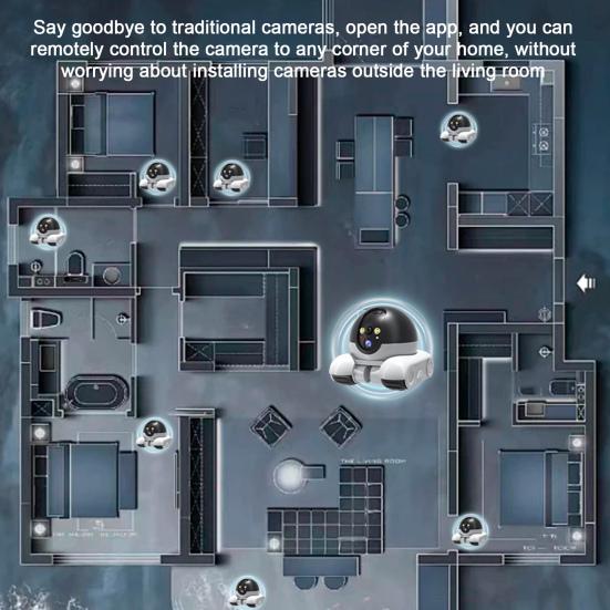 Беспроводная камера для питомцев Vision Intelligent AI с ночным обнаружением, 360-градусным обзором, Wi-Fi, двойным объективом