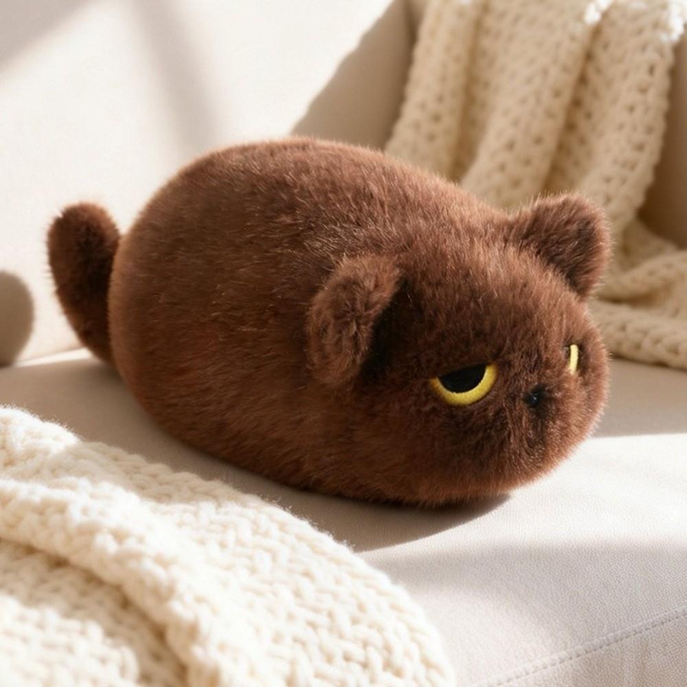 Fluffy Cat Plush Doll Soft Siamese Cat Plush Doll Super Cute Resting Kitten Plush Doll Room Decor