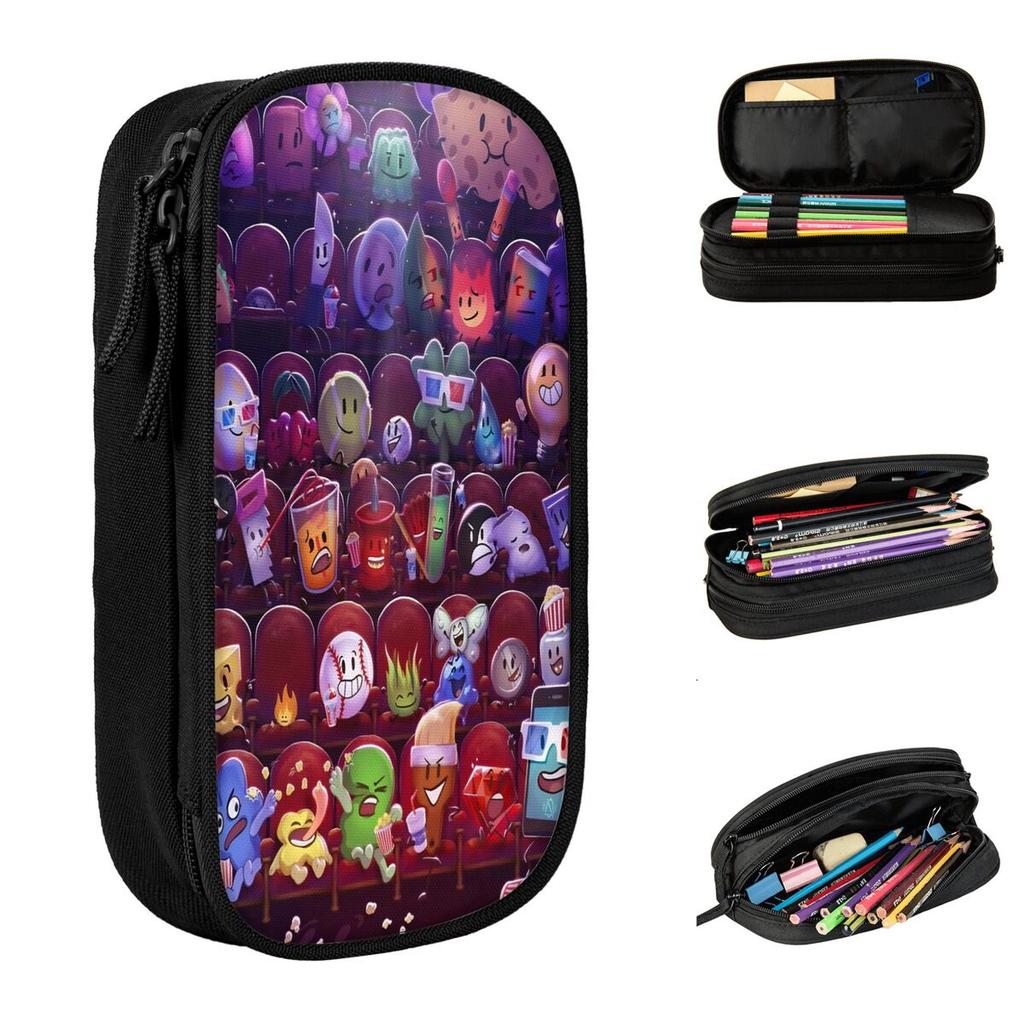 BFDI Movie Art Animated Pencil Case Classic Pen Bags Student Big Capacity School Supplies Gift Pencilcases