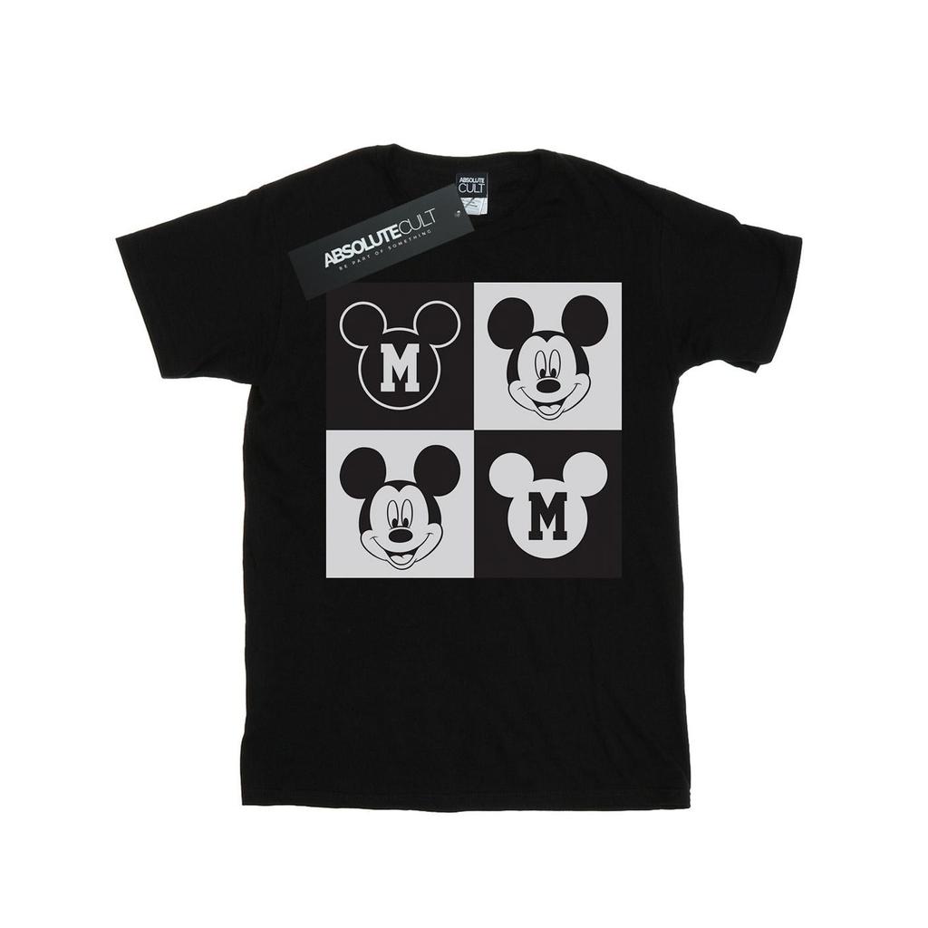 Disney Mens Mickey Mouse Smiling Squares T-Shirt