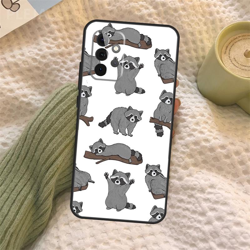 Cartoon Raccoon Kawaii For Samsung Galaxy A52S A33 A53 A73 A12 A22 A32 A52 A72 A21S A71 A51 A70 A50 Phone Case
