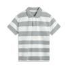 Striped Minimalist Breathable Versatile Short Sleeve Polo Shirt Men Tops Off-White Ultimate-Gray APLV093-1