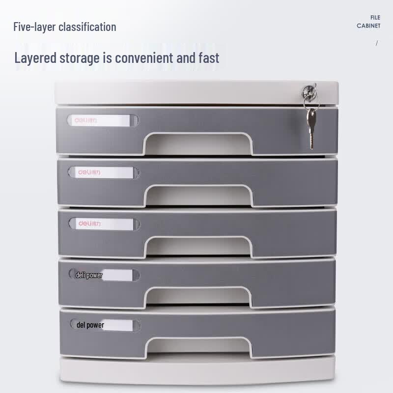 Deli 5-Layer Lockable Desktop Drawer Organizer
