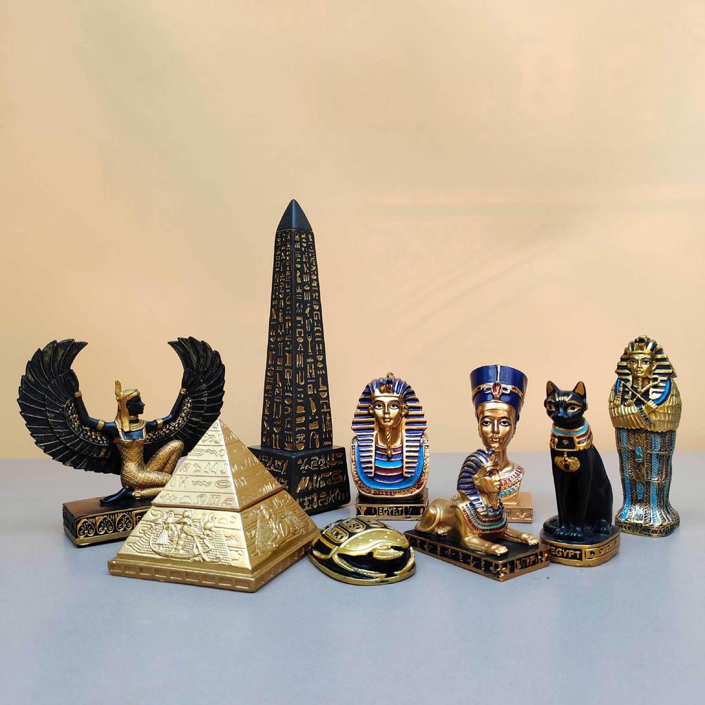 Cross-Border Egyptian Mummy Pyramid Figurine - Pharaoh Coffin Souvenir Craft Ornament