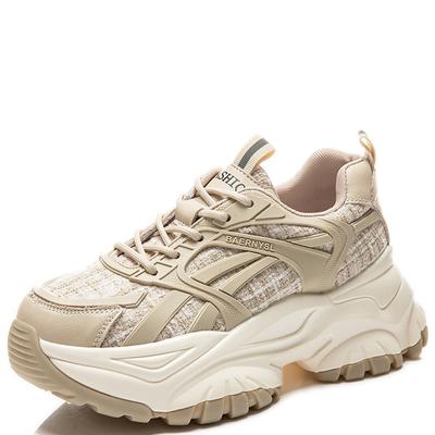 Модные женские туфли Dad's Shoes весна-лето 2024, новые повседневные женские туфли из натуральной кожи на толстой подошве, универсальные кроссовки для бега для женщин