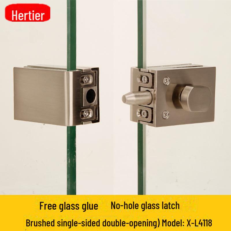 Защелка для стеклянной двери - напольный замок для одной двери в ванную или туалет