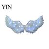 Black Fallen Angel Wings LED Light Up Feather Costume for Kids, Devil Carnival Glowing Fairy Wings, Halloween Cosplay Party Performance Props