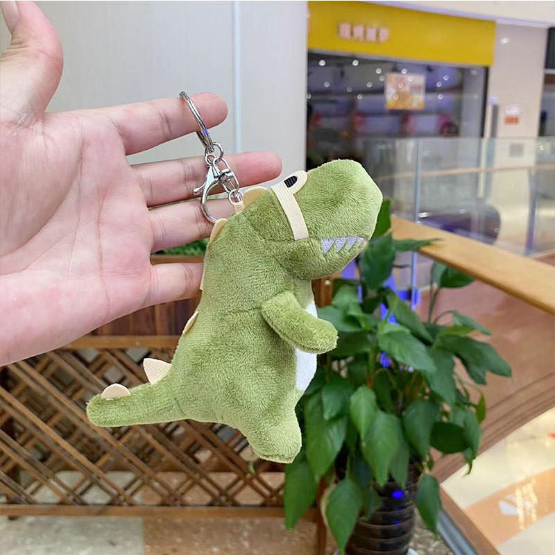 Adorable Cartoon Dinosaur Plush Keychain For Girls Soft Cute Stuffed Animal Toy Gift