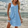 Summer Dresses For Women Beach Boho Sleeveless Printing Tshirt Tank Sundresses