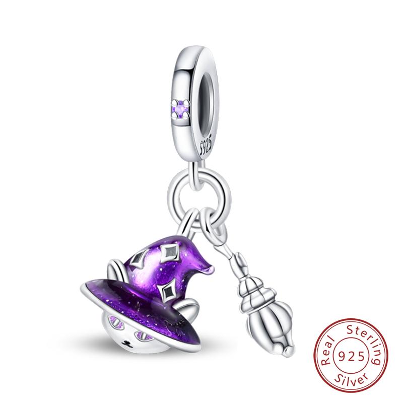925 Silver Halloween Luminous Skull Little Elf Spider Bat Charms Beads Fit Qikaola 925 Original Bracelets DIY Jewelry
