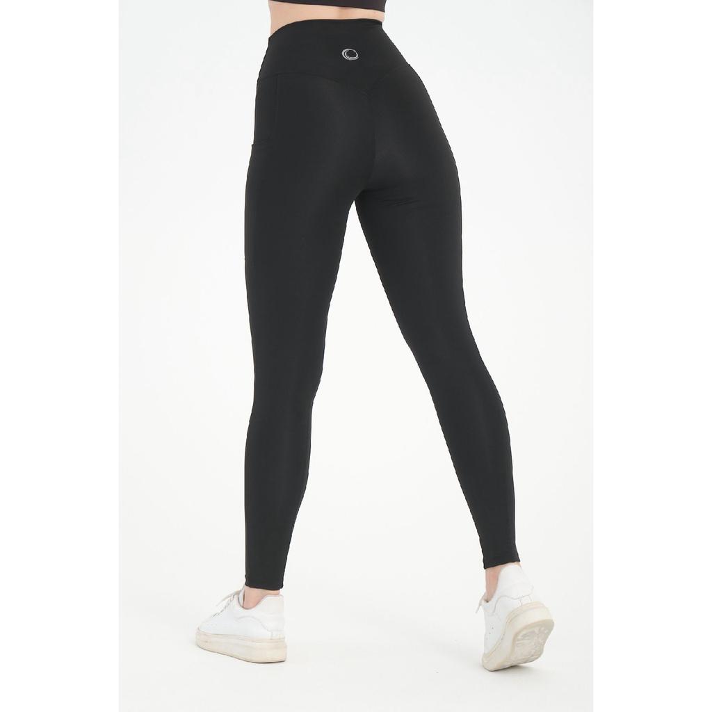 Black Women's Lifting Firming High Waist Corset Effect Double Pocket Sports Tights Leggings.