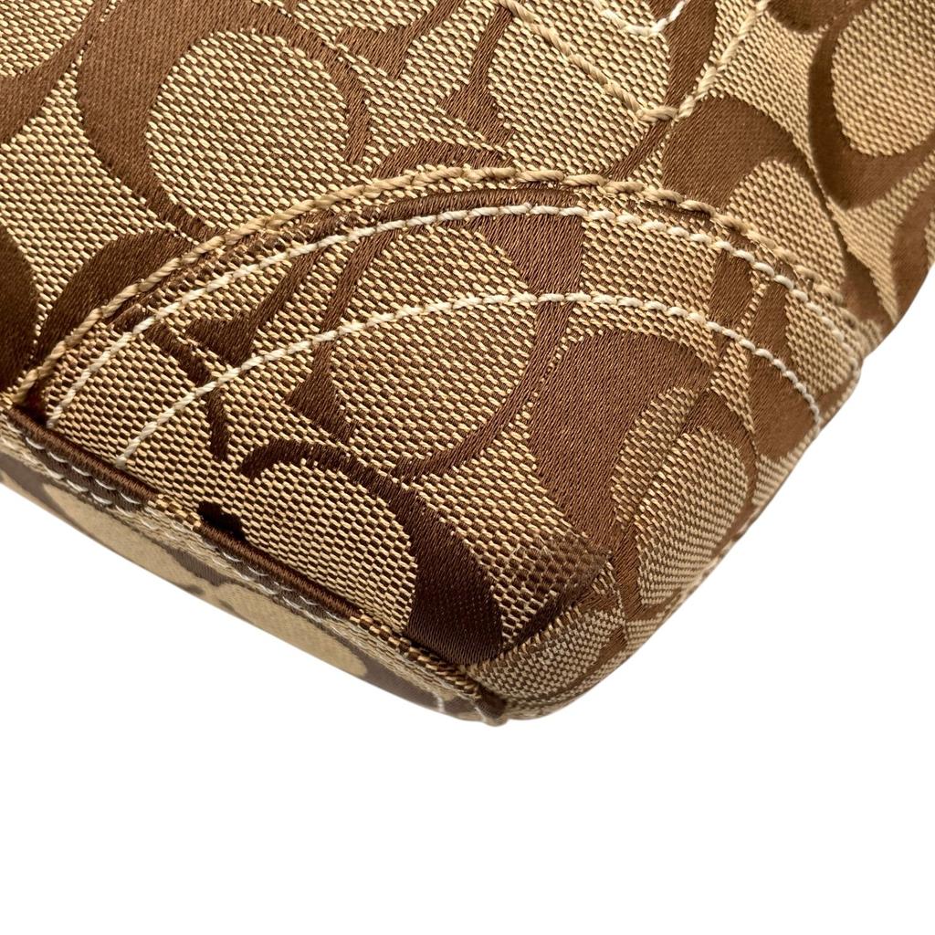Used COACH Shoulder Bag SignatureShoulder Bag beige/light brown canvas/leather Women