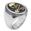 Golden Silver Guitar Skull Solid Ring 316L Stainless Steel Rock Man Punk Ring Size 7-14