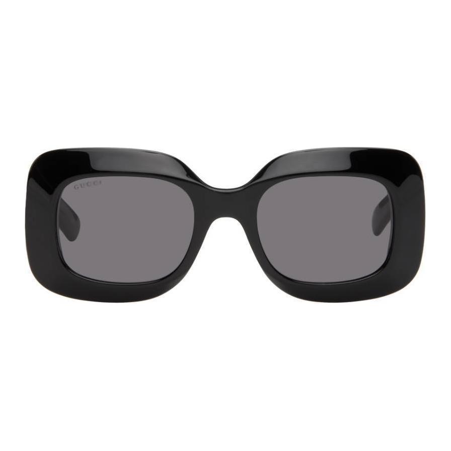 Gucci Квадратные солнцезащитные очки с логотипом Interlocking G Женские солнцезащитные очки Черные GG1695S001