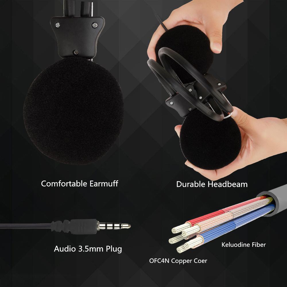 Проводная гарнитура 3,5 мм, бас Hi-Fi, музыкальные стереонаушники, игровые наушники для ПК с микрофоном для Ps4, Xbox One, компьютера, ноутбука