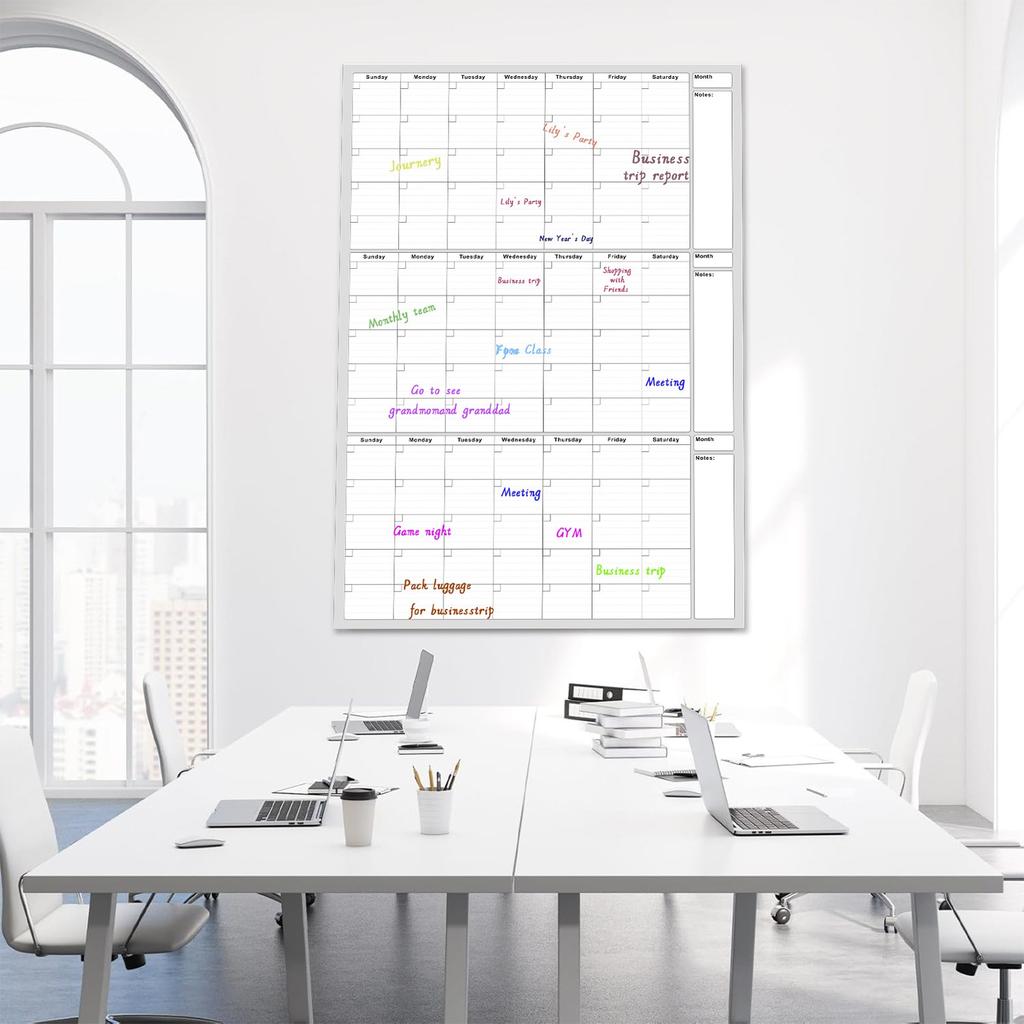 Undated 3 Month Erase Wall Calendar – Reusable Planning Board For Home 1ml