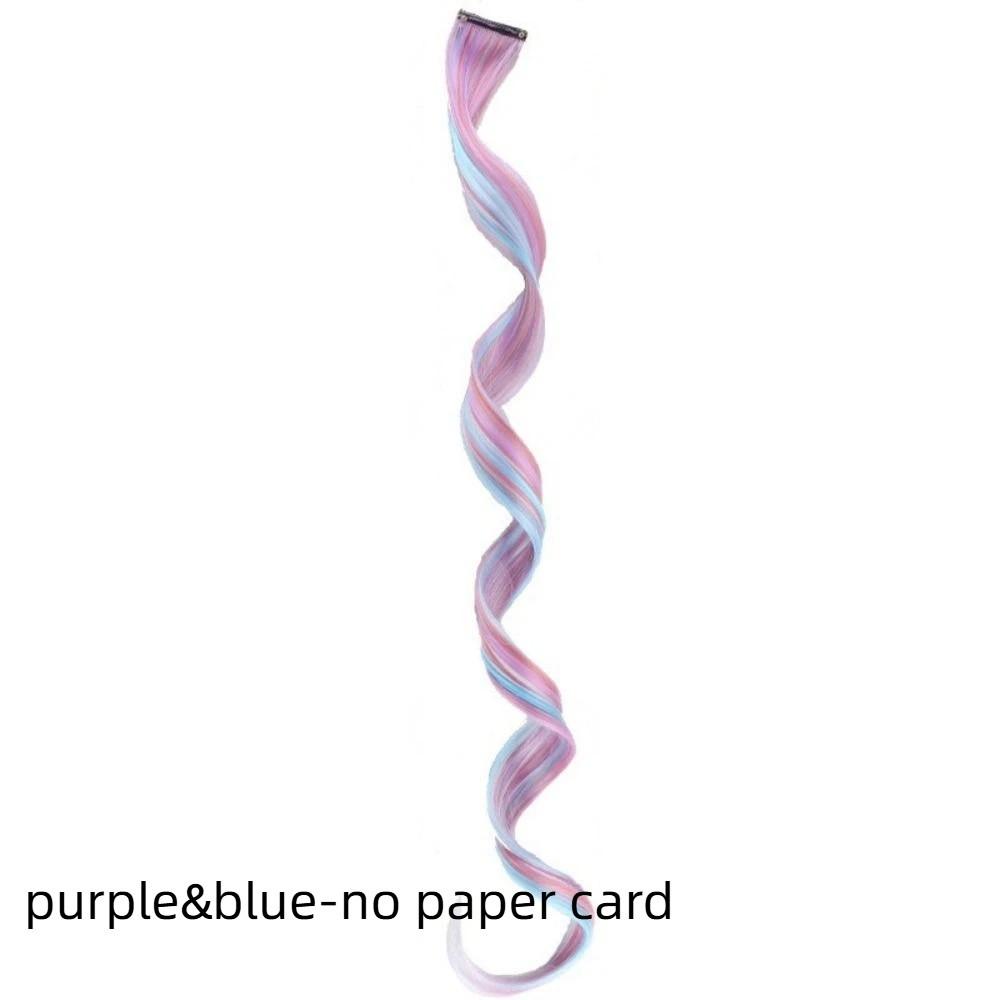 Rainbow Colorful Extension Fashion Long Straight Wavy Hairpieces Fake Hair Clip Strands  Women/Kids