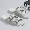 Модные летние мужские повседневные шлепанцы Простые однотонные с пряжкой Пластиковые слипоны Балетки Парные регулируемые шлепанцы Уличные сандалии