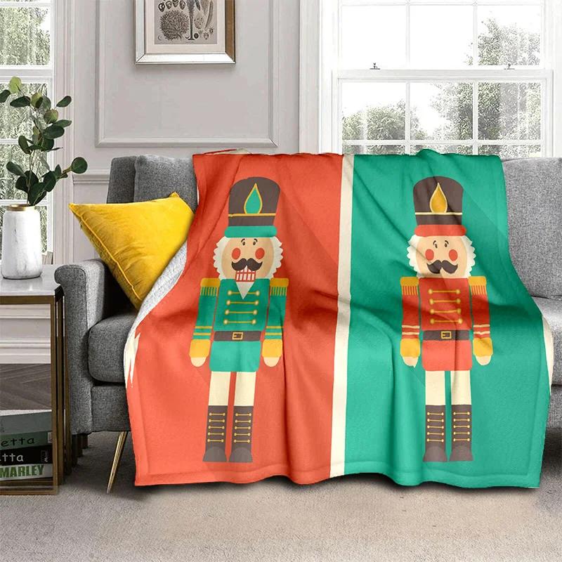 Одеяло с рисунком рождественской елки «Щелкунчик», мягкое одеяло для дома, спальни, кровати, дивана, пикника, путешествия, офиса, детское одеяло