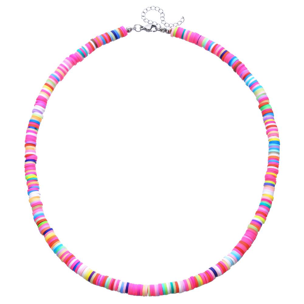 Ожерелье ручной работы из разноцветных бусин - Европейский и американский летний пляжный стиль, цепочка-чокер на ключицу для женщин.