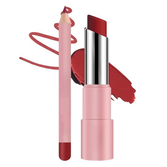 Набор бальзама для губ и карандаша для губ Стойкая водостойкая матовая помада Не скатывающаяся помада Многофункциональный усилитель блеска для губ