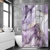 Фиолетовая мраморная шторка для душа, Современная абстрактная тканевая шторка для душа для ванной комнаты, Роскошный арт-декор Фиолетово-золотая текстура чернил Вода