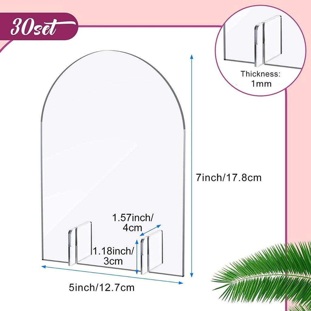 5 шт. Свадебные карточки рассадки Акриловые карточки для рассадки Набор Пустая поверхность Номер стола Декоративная табличка для банкета
