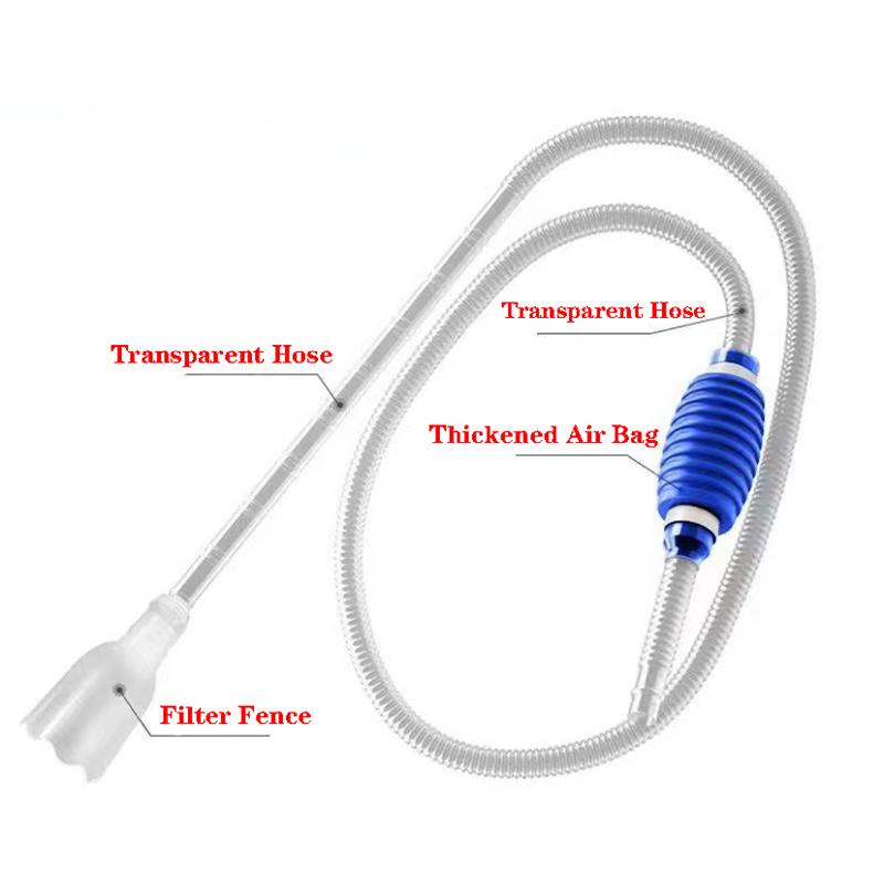 Сифонный насос с фильтрующей насадкой для смены воды в аквариуме Воздушный насос Аксессуары для чистки Ручной очиститель гравия для аквариума Пылесос 1,5 м